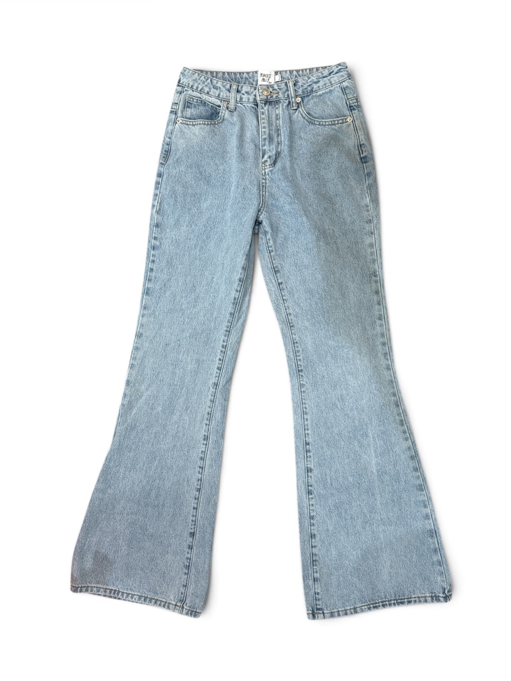 Princess Polly Thearlie High Rise Flare Jeans Light Wash Size 4